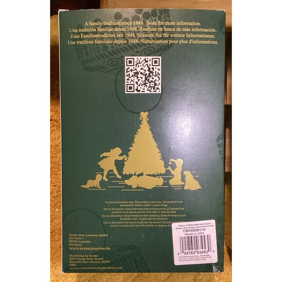 KREBS Glass Christmas Ornaments Tiffany Chiffon Balls Glitter Stripes 2 Boxes - Picture 6 of 10